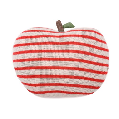 Coussin Pomme rayé corail